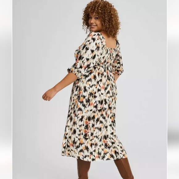 NWT Torrid Pintuck Bodice Peasant Sleeve Cottagecore Boho Midi Dress Plus-size 2 - Picture 2 of 16